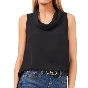 Vince Camuto Luxe Crepe de Chine Sleeveless Cowl Neck Tank Top Size M
